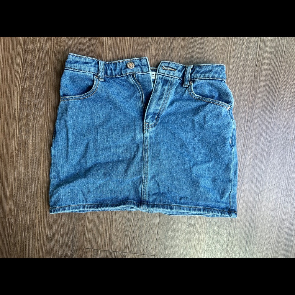 Dark blue denim skirt